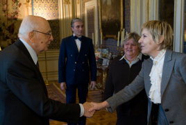 Daniela Manfrini con il Presidente della Repubblica (foto Quirinale)
