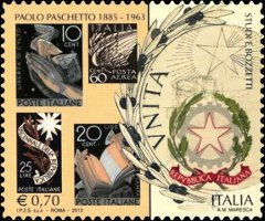 francobollo commemorativo per il 50° anniversario della scomparsa di Paolo Paschetto