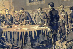 Il re Carlo Alberto di Sardegna firma le Lettere patenti