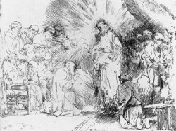 Rembrandt, Cristo risorto appare ai discepoli